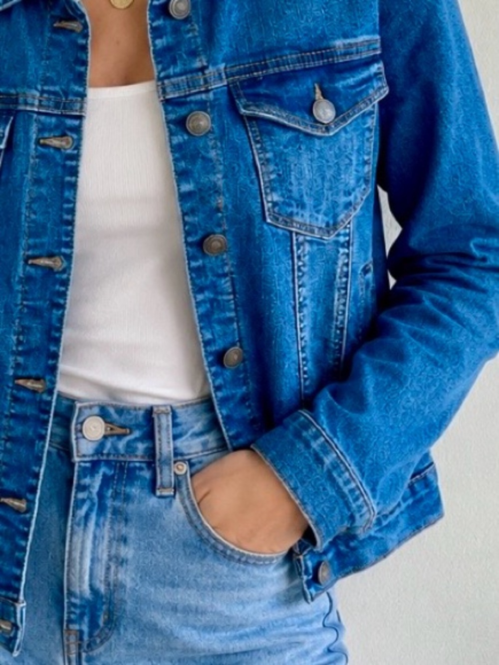 Bright Blue Denim Jacket
Perfect for layering.